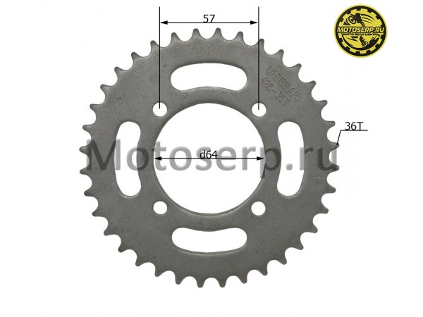 Купить  Звезда ведомая голая (венец) (428-36) (428-36T D-64mm, 4x57mm) Racer RC200-CS, RC250CS Skyway, STELS SB 200 и др. (шт)  (ANKON 003164 купить с доставкой по Москве и России, цена, технические характеристики, комплектация фото  - motoserp.ru