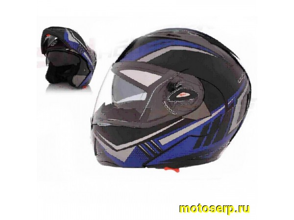 Купить  Шлем трансформер (модуляр) VLAND 158 черный/синий  р-р M (шт) (0 купить с доставкой по Москве и России, цена, технические характеристики, комплектация фото  - motoserp.ru
