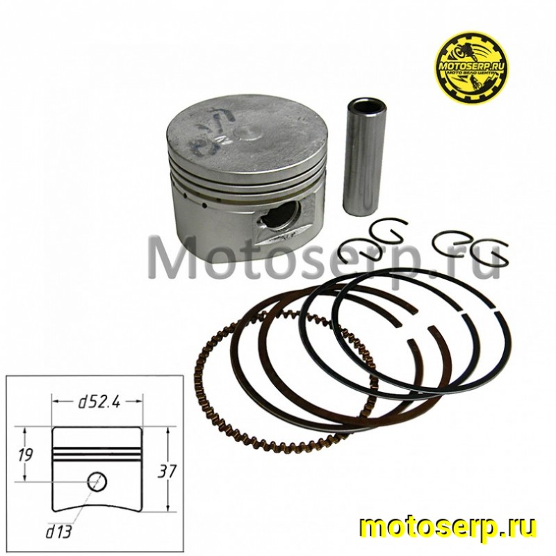 Купить  Поршень 139FMB (152FMH) D52,4; p-13; 110/125cc  Alpha 110, Альфа TTR110, TTR125 и др. "SEE" (TW) (шт)  (К-дар 2100531 купить с доставкой по Москве и России, цена, технические характеристики, комплектация фото  - motoserp.ru