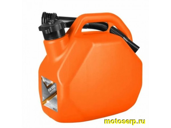 Купить  Канистра для заправки топливом  с крышкой и лейкой усиленная (3ton OCTANE RESERVE) 5 л. ОРАНЖЕВАЯ  (шт) (БАЙКОМ 55381 купить с доставкой по Москве и России, цена, технические характеристики, комплектация фото  - motoserp.ru