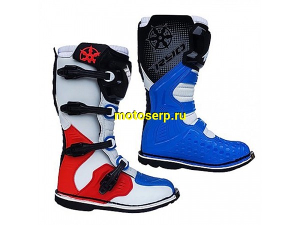 Купить  ====Мотоботы кросс. RYO Racing MX3 (защ. голени), белый/синий/красный 37" (Ч/З) (пар) (0 купить с доставкой по Москве и России, цена, технические характеристики, комплектация фото  - motoserp.ru
