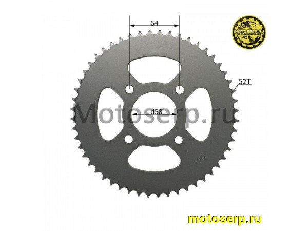 Купить  Звезда ведомая голая (венец) (428-52) (428-52T D-58mm, 4x64mm) Racer RC200-250GY-C2 Panther (шт) (TATA 800000275 купить с доставкой по Москве и России, цена, технические характеристики, комплектация фото  - motoserp.ru