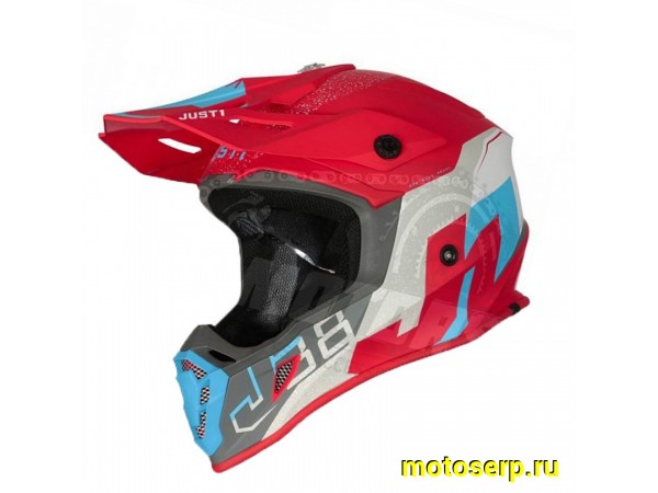 Купить  Шлем Кросс JUST1 J38 KORNER синий/красный матовый р-р XL (2020г)  (шт) (SM 880-1880 купить с доставкой по Москве и России, цена, технические характеристики, комплектация фото  - motoserp.ru