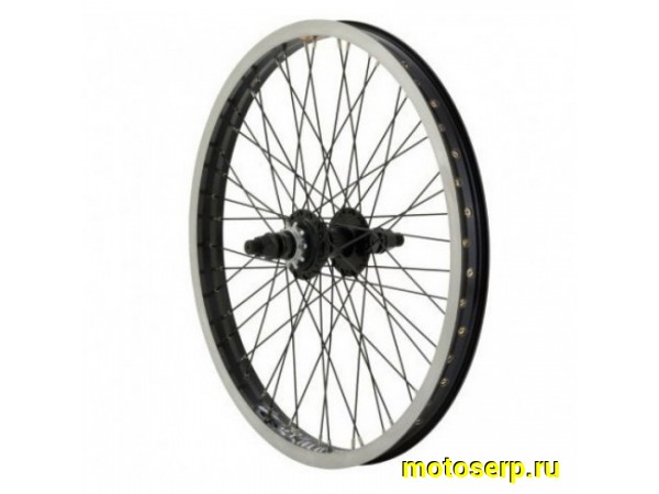 Купить  Колесо 20" двойное заднее алюм. BMX (NO NAME-Китай) пром подшипник, ось-D14, втулка с трещеткой 9T Вело (шт) (Ряб купить с доставкой по Москве и России, цена, технические характеристики, комплектация фото  - motoserp.ru