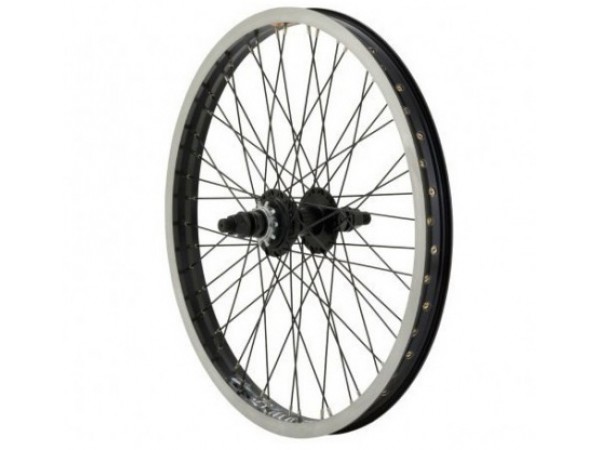 Купить  Колесо 20" двойное заднее алюм. BMX (NO NAME-Китай) пром подшипник, ось-D14, втулка с трещеткой 9T Вело (шт) (Ряб купить с доставкой по Москве и России, цена, технические характеристики, комплектация фото  - motoserp.ru
