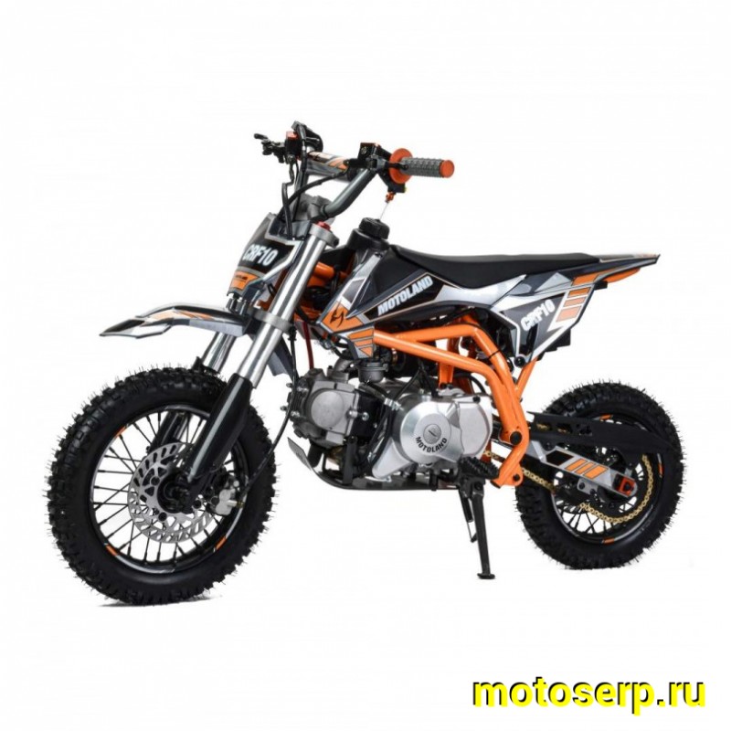 Купить  Питбайк Motoland CRF 10 (спортинв), 70сс, 4Т, возд.охл.,  АВТОМАТ, эл-стартер, диск/диск ,12"/10" (шт) (ML 18649 (0  (ФОТО купить с доставкой по Москве и России, цена, технические характеристики, комплектация фото  - motoserp.ru