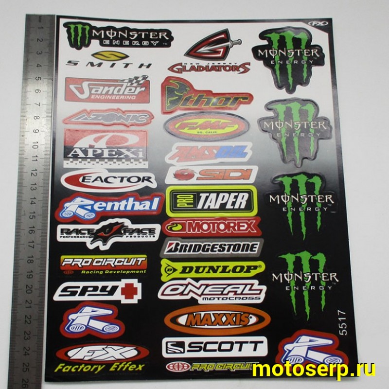 Купить  Наклейки (набор) спонсор мультибренд (25,5х20см) (шт) (MT N-869 купить с доставкой по Москве и России, цена, технические характеристики, комплектация фото  - motoserp.ru