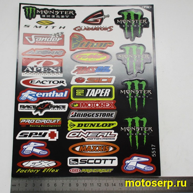 Купить  Наклейки (набор) спонсор мультибренд (25,5х20см) (шт) (MT N-869 купить с доставкой по Москве и России, цена, технические характеристики, комплектация фото  - motoserp.ru