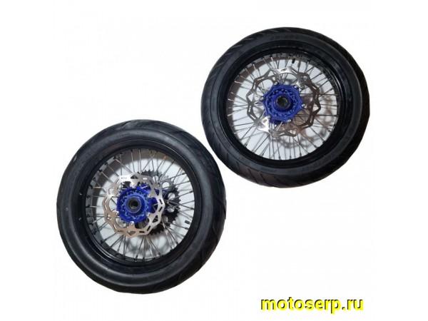 Купить  Колесо 17"/17" зад/перед (Legend, Dyna, Avantis, KTM, Husqvarna) МОТАРД диски алюм пер/зад с шиной 110/70-17, 130/70-17 ось 25/30 (пара) (Regul 301049 купить с доставкой по Москве и России, цена, технические характеристики, комплектация фото  - motoserp.ru