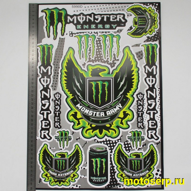 Купить  Наклейки (набор) MONSTER ENERGY (30х45см) (шт) (MT N-673 купить с доставкой по Москве и России, цена, технические характеристики, комплектация фото  - motoserp.ru