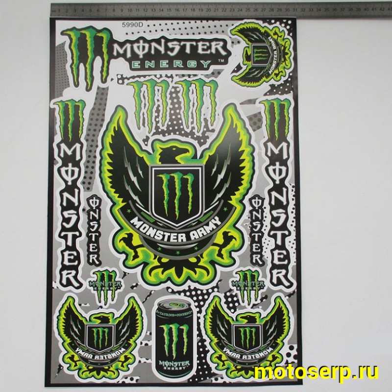 Купить  Наклейки (набор) MONSTER ENERGY (30х45см) (шт) (MT N-673 купить с доставкой по Москве и России, цена, технические характеристики, комплектация фото  - motoserp.ru