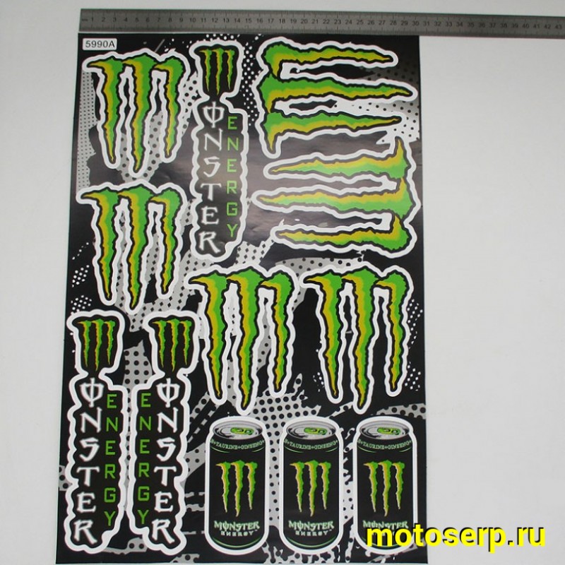 Купить  Наклейки (набор) MONSTER ENERGY (30х45см) (шт) (MT N-695 купить с доставкой по Москве и России, цена, технические характеристики, комплектация фото  - motoserp.ru