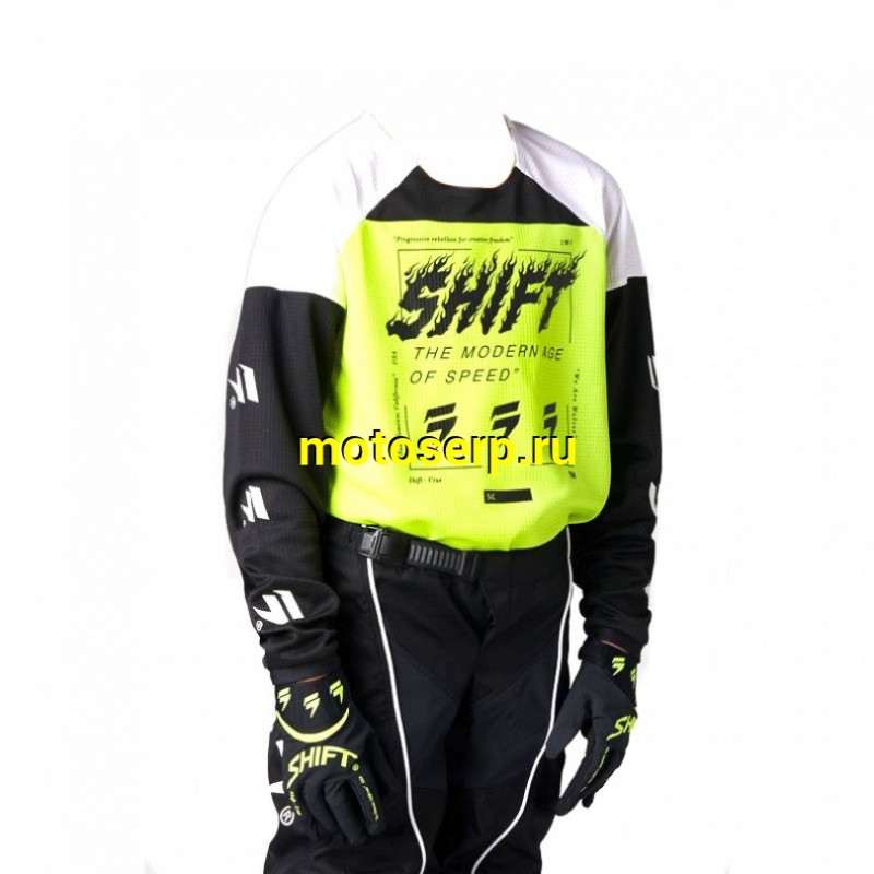 Купить  ====Джерси (футболка для мотокросса) Shift White Label Flame Youth (YL) (0 купить с доставкой по Москве и России, цена, технические характеристики, комплектация фото  - motoserp.ru