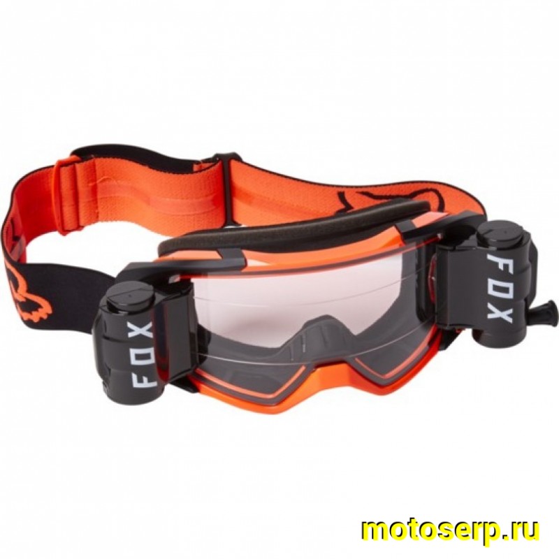 Купить  ====Очки мото Кросс Fox Vue Stray Roll Off Goggle Black/Orange ( с перемоткой) (0 купить с доставкой по Москве и России, цена, технические характеристики, комплектация фото  - motoserp.ru