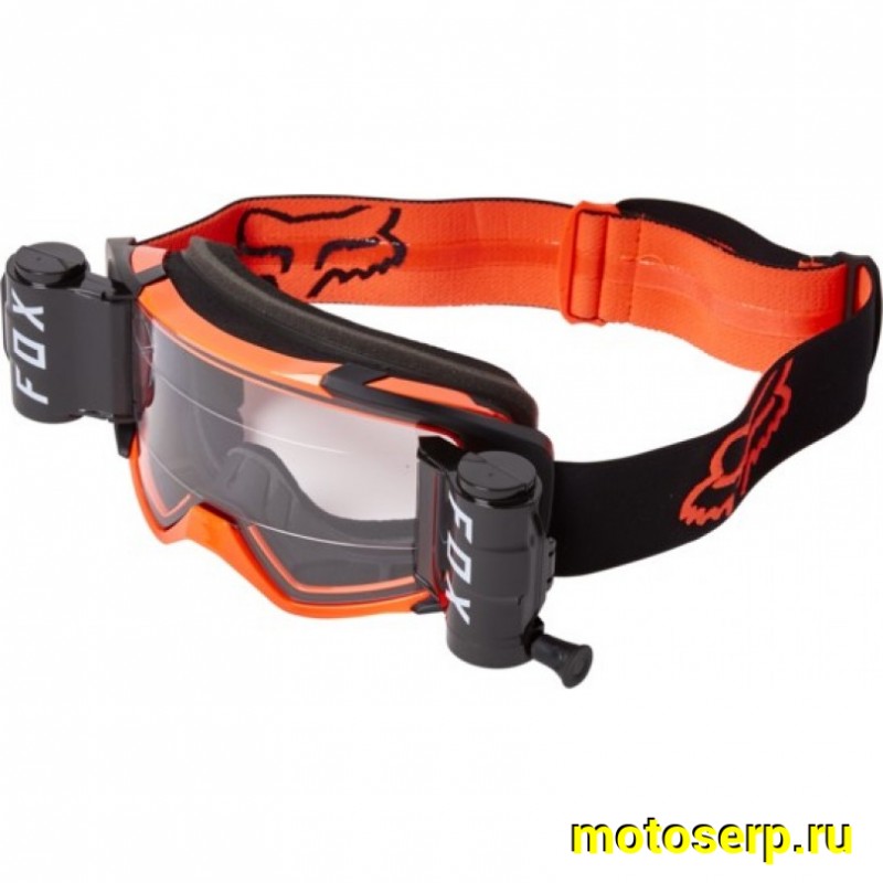 Купить  ====Очки мото Кросс Fox Vue Stray Roll Off Goggle Black/Orange ( с перемоткой) (0 купить с доставкой по Москве и России, цена, технические характеристики, комплектация фото  - motoserp.ru