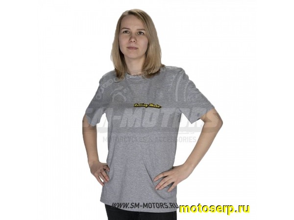 Купить  Футболка Rolling Moto CLASSIC (серый) размер S (шт) (SM 815-7066 купить с доставкой по Москве и России, цена, технические характеристики, комплектация фото  - motoserp.ru