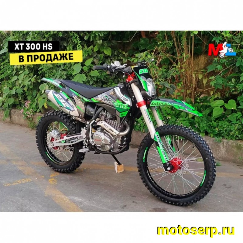 Купить  Мотоцикл Кросс/Эндуро Motoland XT300HS (172FMM) (BB-300cc) споринв. зеленый  (шт) (ML 18394 купить с доставкой по Москве и России, цена, технические характеристики, комплектация фото  - motoserp.ru