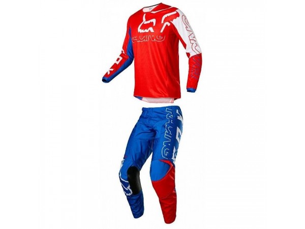 Купить  Джерси + штаны  для мотокроса (футболка и штаны) FOX Racing 180 белый/красный/синий 3XL (комп) (МотоЯ купить с доставкой по Москве и России, цена, технические характеристики, комплектация фото  - motoserp.ru
