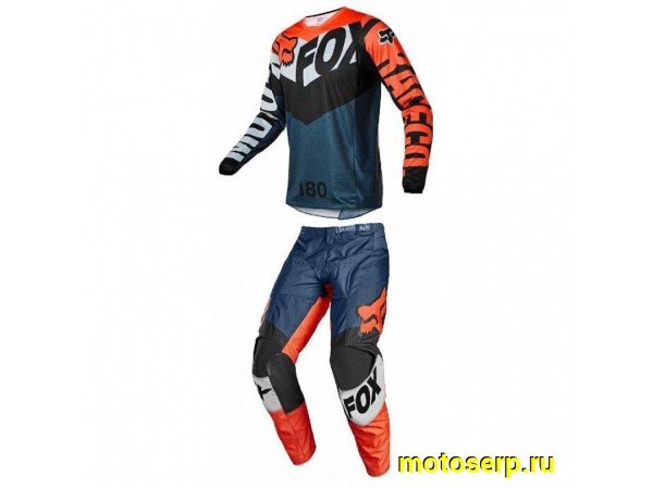 Купить  Джерси + штаны  для мотокроса (футболка и штаны) FOX Racing 180 оранжевый/черный/синий 2XL (комп) (0 купить с доставкой по Москве и России, цена, технические характеристики, комплектация фото  - motoserp.ru