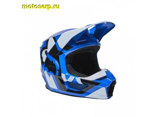 Купить  ====Шлем Кросс Fox V1 Lux Helmet (Blue, M, 2022 (28001-002-M)) (шт) (0 купить с доставкой по Москве и России, цена, технические характеристики, комплектация фото  - motoserp.ru