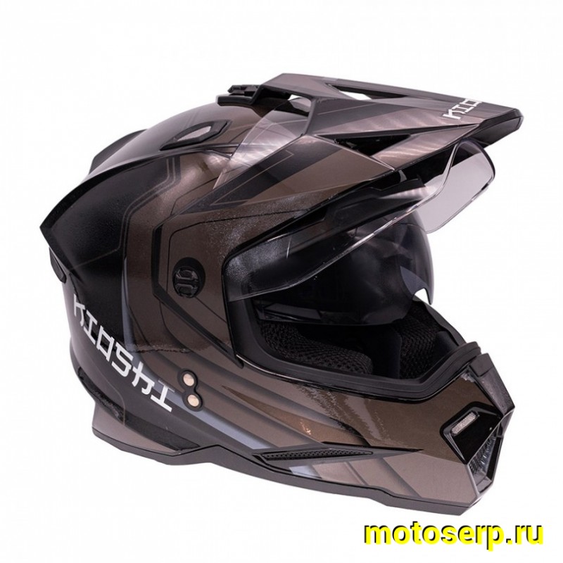 Купить  Шлем Кросс KIOSHI Fighter 802 (мотард) чёрный/белый  р-р L  1390гр (шт)  (Regul 304170-3 купить с доставкой по Москве и России, цена, технические характеристики, комплектация фото  - motoserp.ru