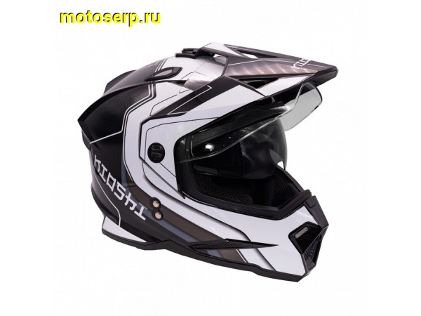 Купить  Шлем Кросс KIOSHI Fighter 802 (мотард) чёрный/белый  р-р XL  1390гр (шт)  (Regul 304170-4 купить с доставкой по Москве и России, цена, технические характеристики, комплектация фото  - motoserp.ru