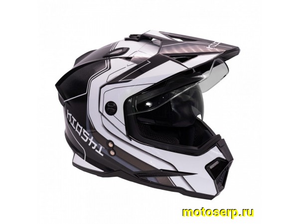 Купить  Шлем Кросс KIOSHI Fighter 802 (мотард) чёрный/белый  р-р XL  1390гр (шт)  (Regul 304170-4 купить с доставкой по Москве и России, цена, технические характеристики, комплектация фото  - motoserp.ru