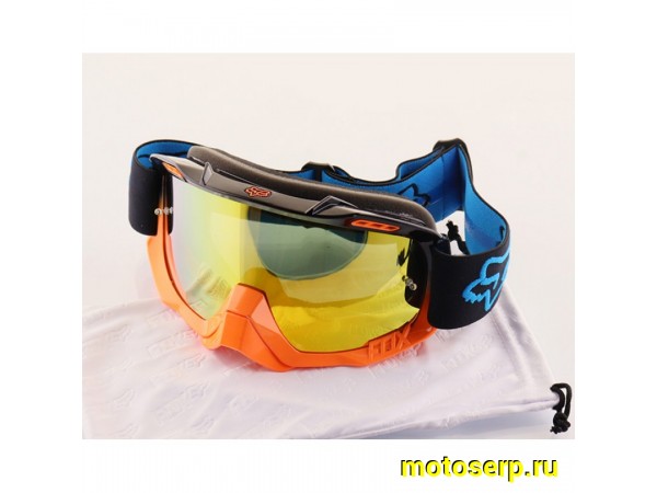 Купить  Очки мото Кросс "FOX" оранжевый неон-черный, стекло желтое, реплика (шт) (MT O-0590 купить с доставкой по Москве и России, цена, технические характеристики, комплектация фото  - motoserp.ru