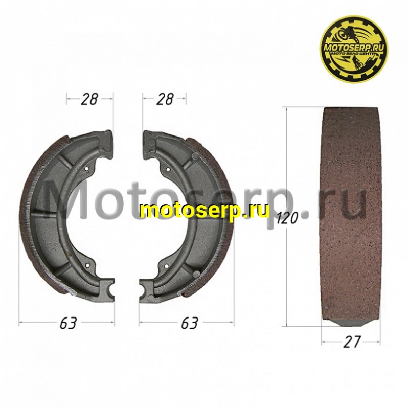 Купить  Колодки тормозные барабан d=120mm h=27mm BAJAJ BOXER JN131812 (задние/передние) (шт) (MM 37639 купить с доставкой по Москве и России, цена, технические характеристики, комплектация фото  - motoserp.ru