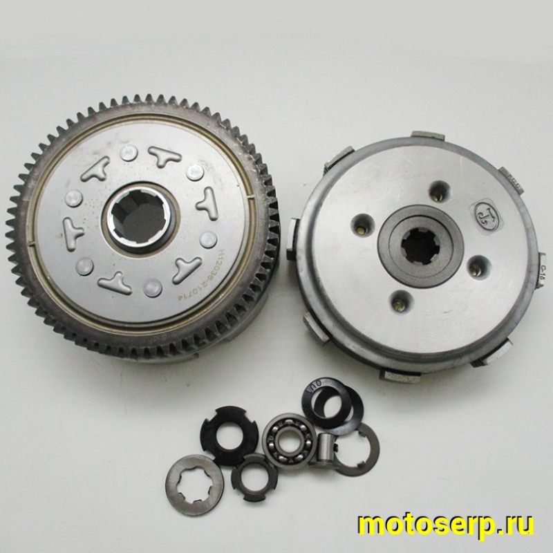 Купить  Сцепление (муфта, корзина, барабан сцепл) в сб. 160FMK (YX150/160); ZS155/160, YX140 и др. (4 болта, 5 дисков, 67T) (шт) (Кокурин купить с доставкой по Москве и России, цена, технические характеристики, комплектация фото  - motoserp.ru