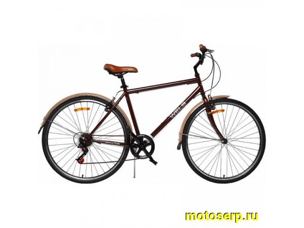 Купить  ====28" WELS SENATOR (Gent) (Велс Сенатор) (Муж) 28"; 7ск; рама-сталь; тормоз-V-Brake; вилка стальная-жесткая; дв.обод (шт) (0 купить с доставкой по Москве и России, цена, технические характеристики, комплектация фото  - motoserp.ru
