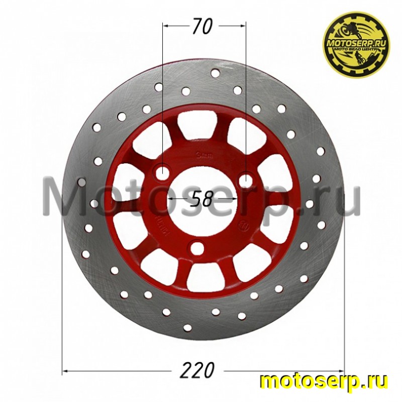 Купить  Диск тормозной передний (220x58) (отв:3x70) Vento SMART-2 (150008054) (шт) (Vento 25574 купить с доставкой по Москве и России, цена, технические характеристики, комплектация фото  - motoserp.ru