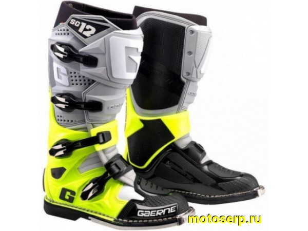 Купить  ====Мотоботы кросс. GAERNE SG-12 р-р 45"Euro серо-желто-черные (NQ) (пара) (0 купить с доставкой по Москве и России, цена, технические характеристики, комплектация фото  - motoserp.ru