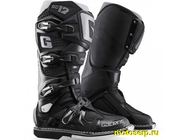 Купить  Мотоботы кросс. GAERNE SG-12 (защ. голени), черные р-р 44" (Ч/З) (пар) (GAERNE 2174-071 купить с доставкой по Москве и России, цена, технические характеристики, комплектация фото  - motoserp.ru