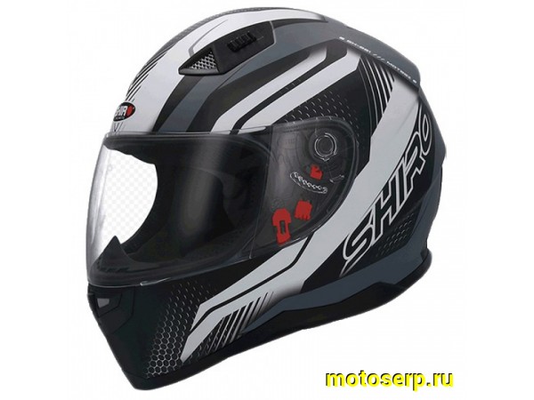 Купить  Шлем закрытый SHIRO SH-881sv, MOTEGI 2 матовый черный/белый (интеграл) (M) (шт) (MM 01457 купить с доставкой по Москве и России, цена, технические характеристики, комплектация фото  - motoserp.ru