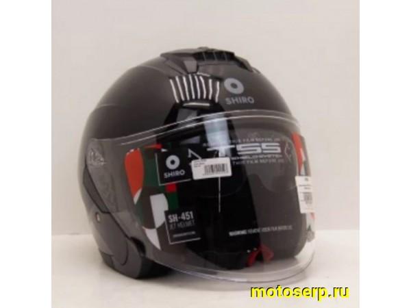 Купить  ====Шлем открытый байк со стеклом SHIRO SH-451, SOLID черный (M) (шт) (0 купить с доставкой по Москве и России, цена, технические характеристики, комплектация фото  - motoserp.ru