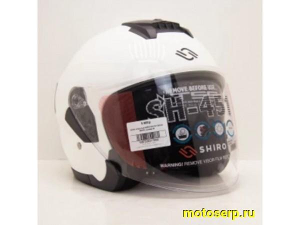 Купить  Шлем открытый байк со стеклом SHIRO SH-451, SOLID белый (L) (шт) (MM 01511 купить с доставкой по Москве и России, цена, технические характеристики, комплектация фото  - motoserp.ru