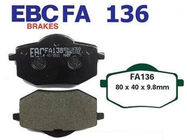 Купить  Колодки тормозные EBC FA136 (пар) (JP купить с доставкой по Москве и России, цена, технические характеристики, комплектация фото  - motoserp.ru