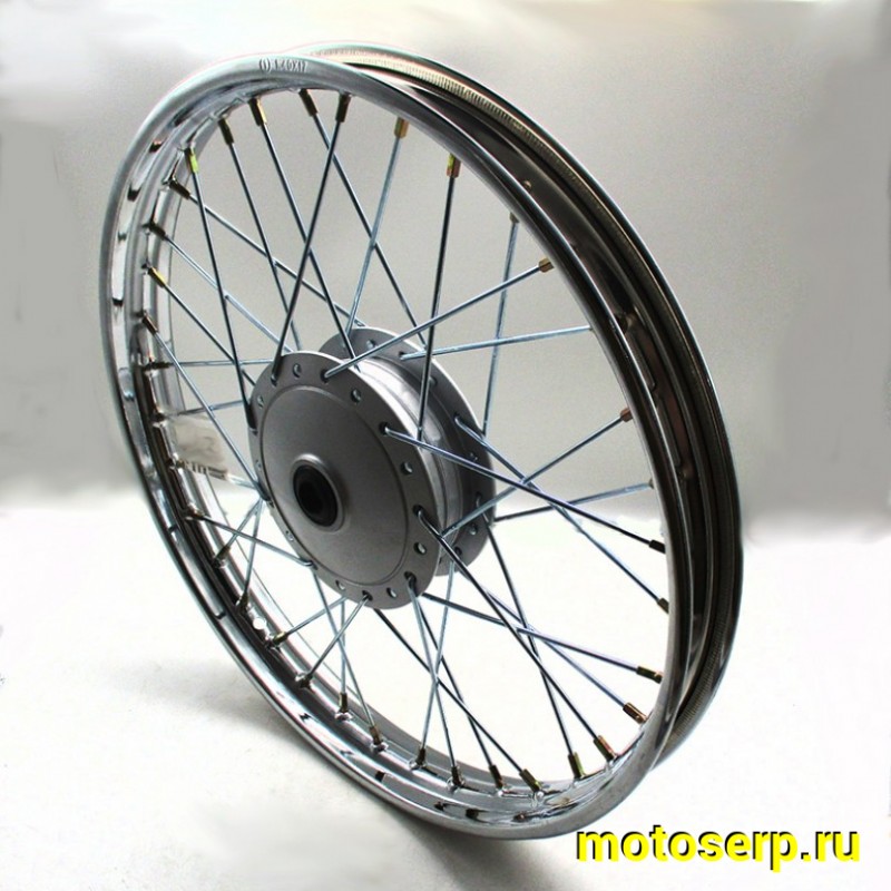 Купить  Колесо 17" переднее (диск колеса) спицованное 1,2-17" (ось 10мм) Delta, Zodiak, ОВ-70 подшипник 6300-RS (шт) (Мир 11778 купить с доставкой по Москве и России, цена, технические характеристики, комплектация фото  - motoserp.ru