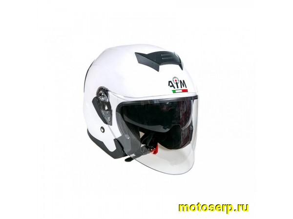 Купить  Шлем открытый  со стеклом AiM JK526  White Glossy M (шт) (AIM 526-007-M купить с доставкой по Москве и России, цена, технические характеристики, комплектация фото  - motoserp.ru