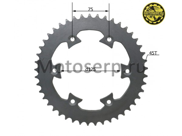 Купить  Звезда ведомая голая (венец) (520-45) (520-45T D-125mm, 6x75mm) BSE J1/J2 (шт) (Велос 2.040.0560 (Велос 30.304.0520 купить с доставкой по Москве и России, цена, технические характеристики, комплектация фото  - motoserp.ru