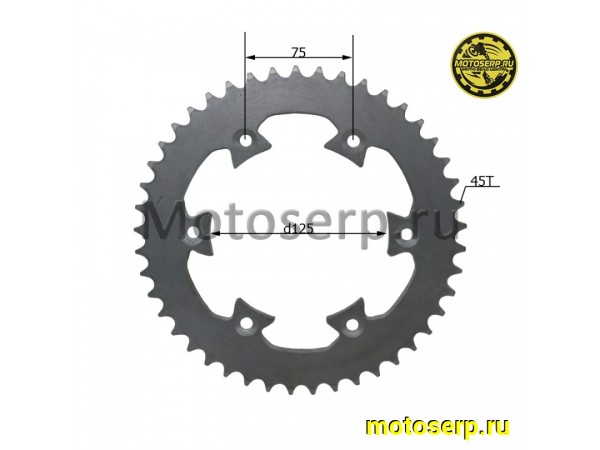 Купить  Звезда ведомая голая (венец) (520-45) (520-45T D-125mm, 6x75mm) BSE J1/J2 (шт) (Велос 2.040.0560 (Велос 30.304.0520 купить с доставкой по Москве и России, цена, технические характеристики, комплектация фото  - motoserp.ru