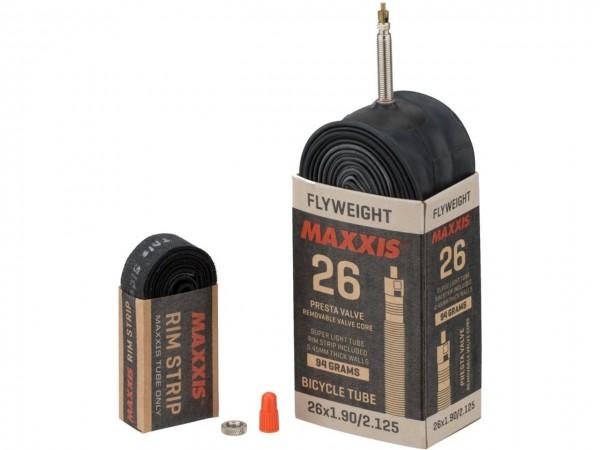 Купить  Камера 26"  559 26"х1.90/2.125 MAXXIS FLYWEIGHT на двойной обод  Presta + ободная лента (Тайвань Cheng Shin Group) Вело (комп) (КС EIB63884100 купить с доставкой по Москве и России, цена, технические характеристики, комплектация фото  - motoserp.ru