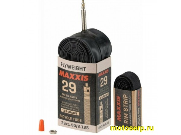 Купить  Камера 29" 29"х1.90/2.125 MAXXIS FLYWEIGHT на двойной обод  Presta + ободная лента (Тайвань Cheng Shin Group) Вело (шт) (КС EIB96845000 купить с доставкой по Москве и России, цена, технические характеристики, комплектация фото  - motoserp.ru