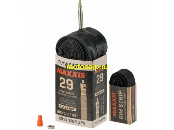 Купить  Камера 29" 29"х1.90/2.125 MAXXIS FLYWEIGHT на двойной обод  Presta + ободная лента (Тайвань Cheng Shin Group) Вело (шт) (КС EIB96845000 купить с доставкой по Москве и России, цена, технические характеристики, комплектация фото  - motoserp.ru