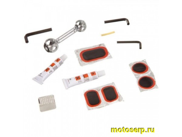 Купить  Аптечка пластиковом кейсе: набор латок, клей, ключ, мет. шкурка. Вело (шт) (Грат Вест Х98507 купить с доставкой по Москве и России, цена, технические характеристики, комплектация фото  - motoserp.ru