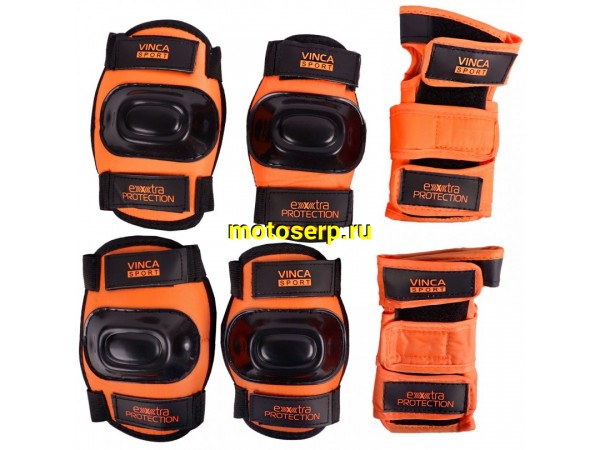 Купить  ====Наколенники + наколотники, наладонник (детск.) защитные Vinca Sport Вело (комп) (Бар VP 32 kids orange  (M) купить с доставкой по Москве и России, цена, технические характеристики, комплектация фото  - motoserp.ru