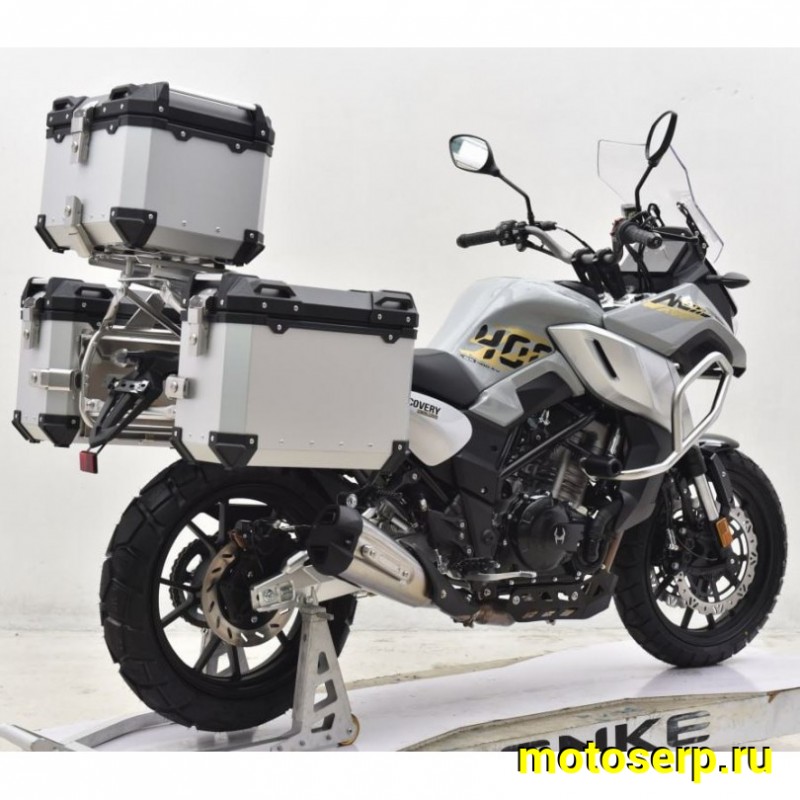 Купить  Мотоцикл внедорожный Regulmoto Discovery 400 Серый (ЭПТС) Тур-эндуро, двиг. CF, ABS , инжект., 6КПП, жидк.охлажд, видеорегистратор, + кофры (шт) купить с доставкой по Москве и России, цена, технические характеристики, комплектация фото  - motoserp.ru