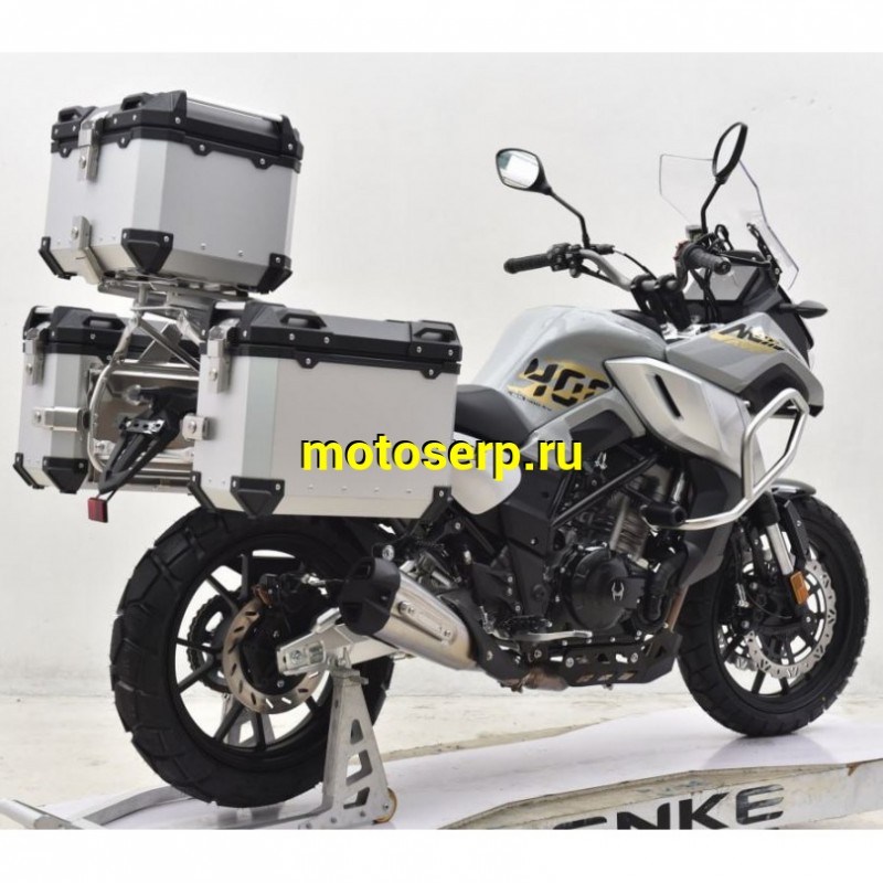 Купить  Мотоцикл внедорожный Regulmoto Discovery 400 Серый (ЭПТС) Тур-эндуро, двиг. CF, ABS , инжект., 6КПП, жидк.охлажд, видеорегистратор, + кофры (шт) купить с доставкой по Москве и России, цена, технические характеристики, комплектация фото  - motoserp.ru