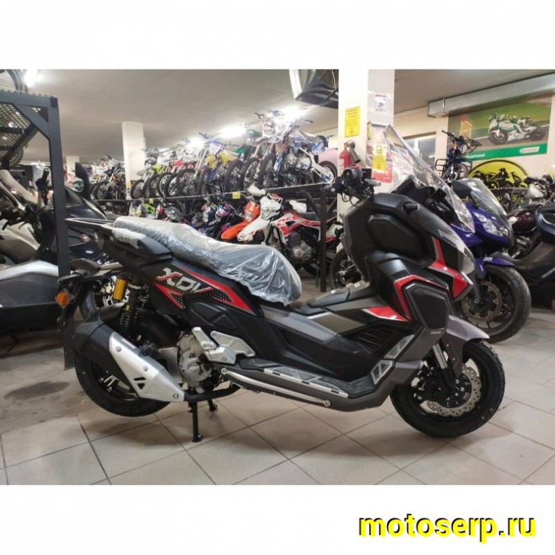 Купить  Скутер Regulmoto XDV PRO 300CC (LJ300T-18) EFI двиг APRILIA SR MAX 300, ABS, инжект. ,вариатор, подвеска KYB регулигуем. Матовый черный (шт) купить с доставкой по Москве и России, цена, технические характеристики, комплектация фото  - motoserp.ru